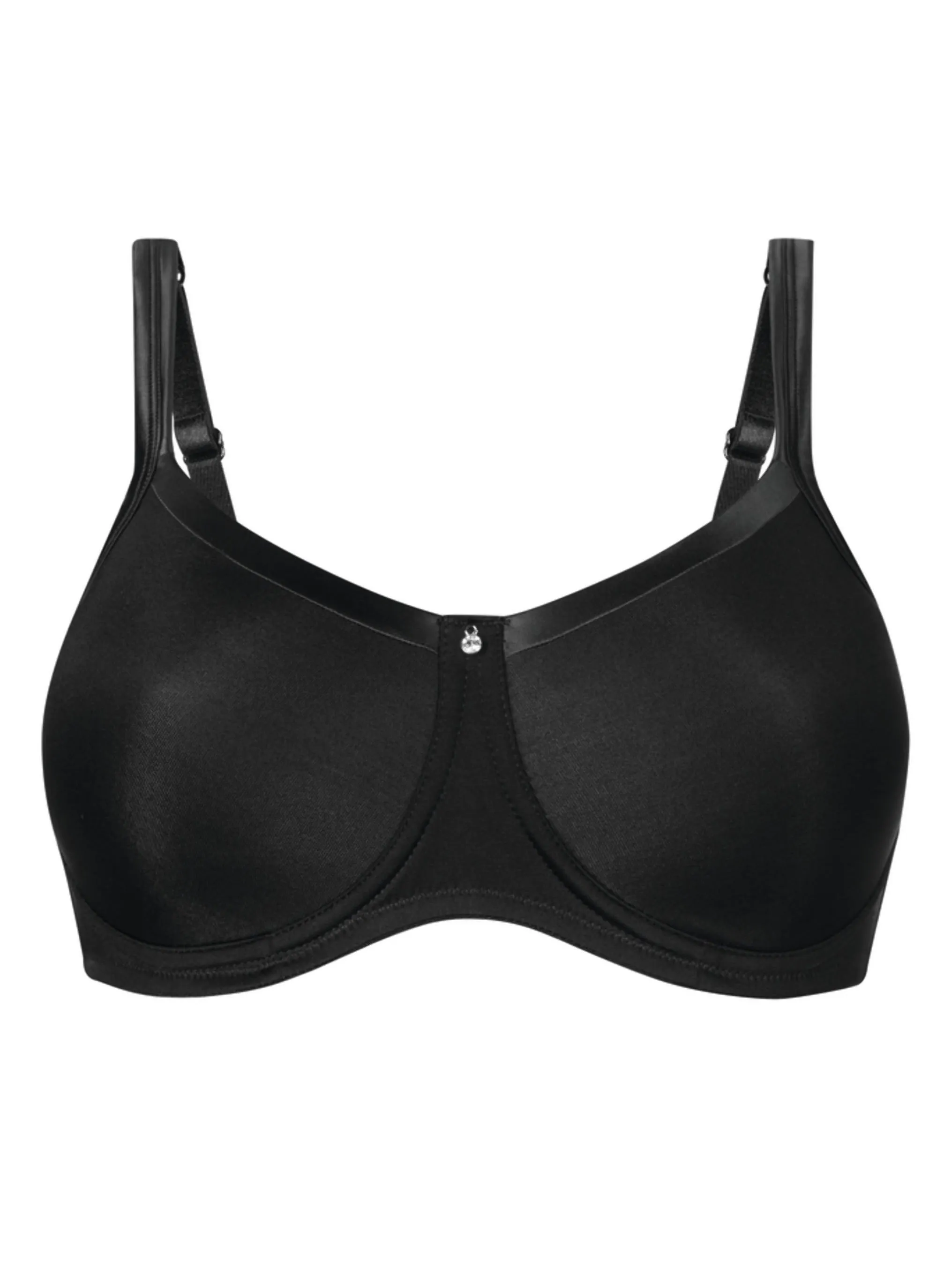 Amoena Lara Satin Wire Free Mastectomy Bra - Black