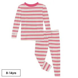 baby rose stripe ls pajama set