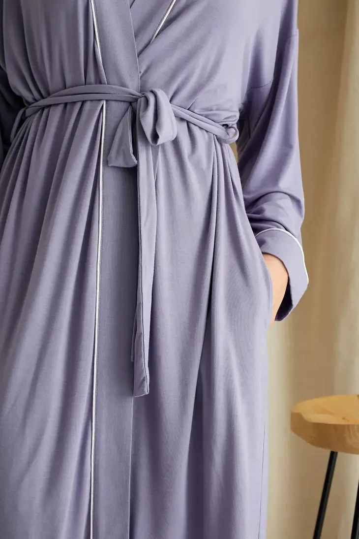 Bamboo Kimono Robe Lavender