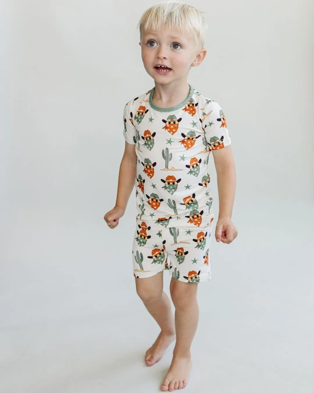 Bamboo Two Piece Shorts Set | Smiley Cowboy