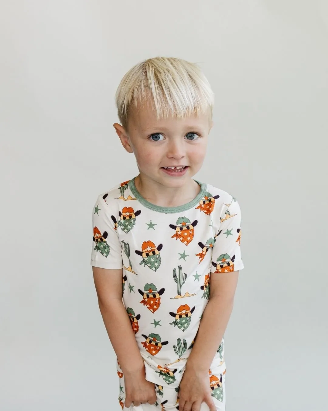 Bamboo Two Piece Shorts Set | Smiley Cowboy