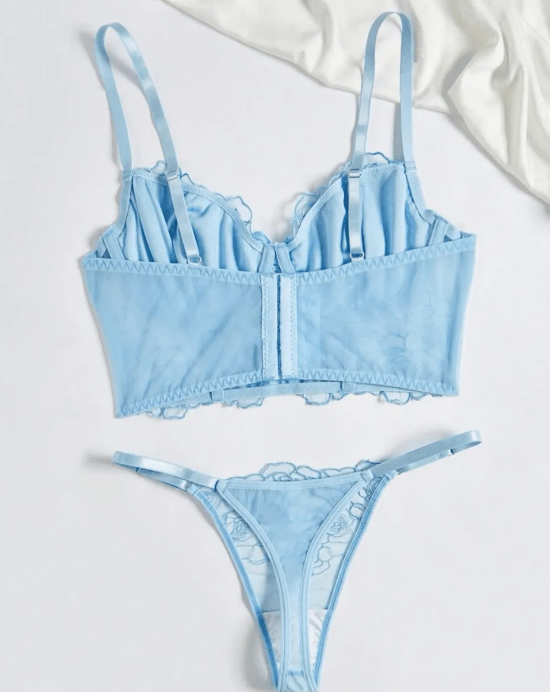 Blue Lingerie Corset Bralette