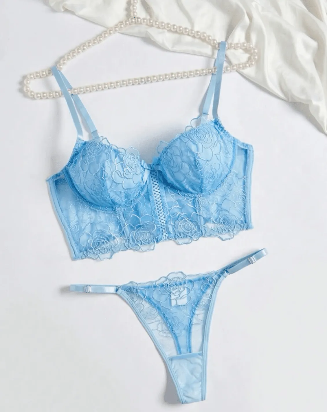 Blue Lingerie Corset Bralette