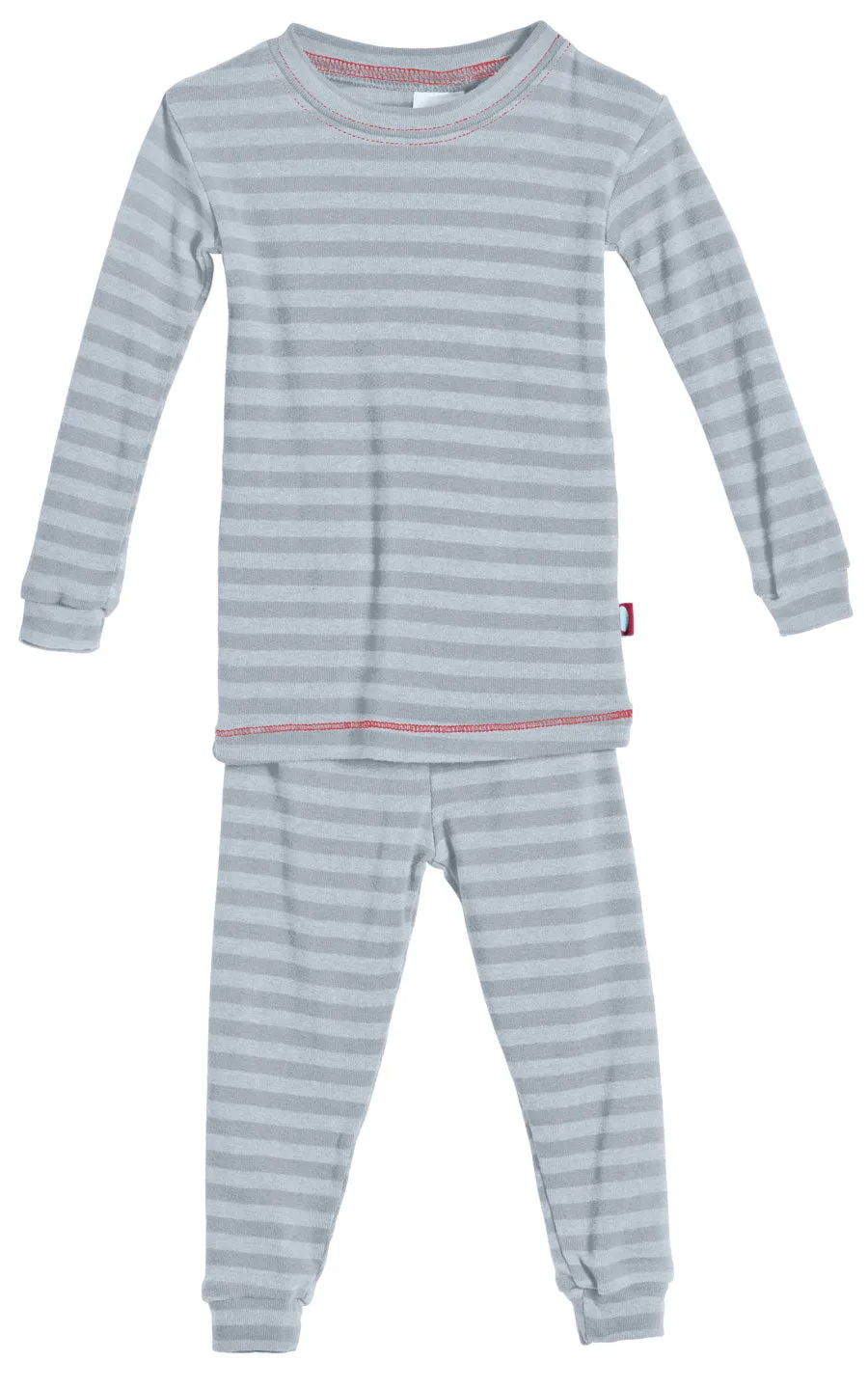 Boys and Girls Striped Pajama Set | Concrete Grey