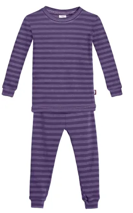 Boys and Girls Striped Pajama Set | Purple