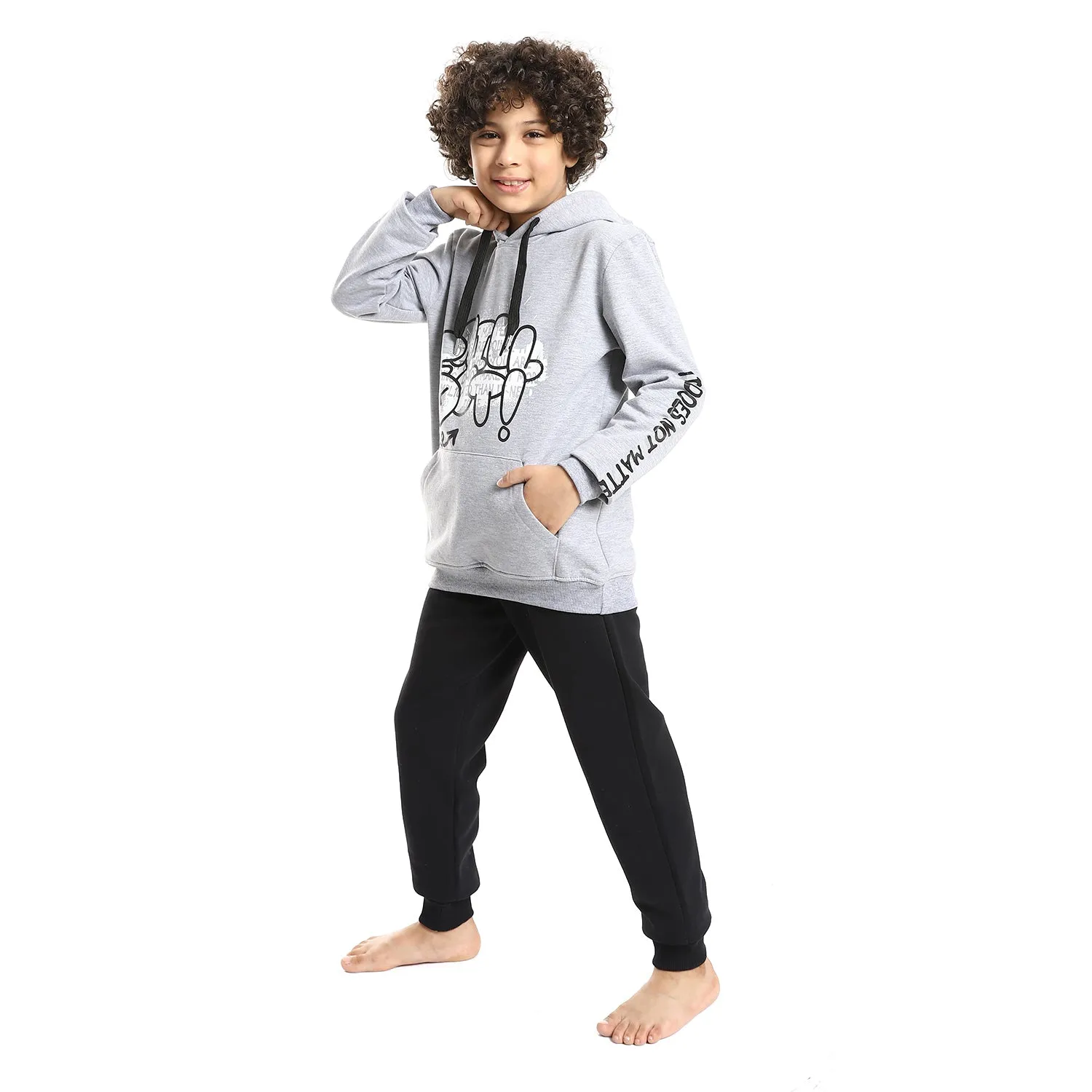 Boys' Winter Pajama Set, Hoodie and Pant - Grey