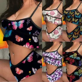 Butterfly Print Satin Nightwear