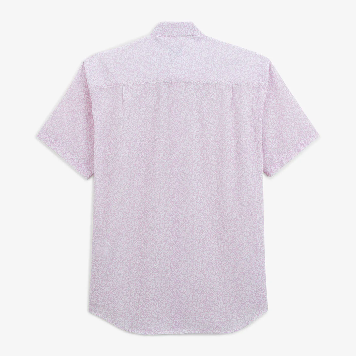 Chemise manches courtes regular rose imprimé fleurs