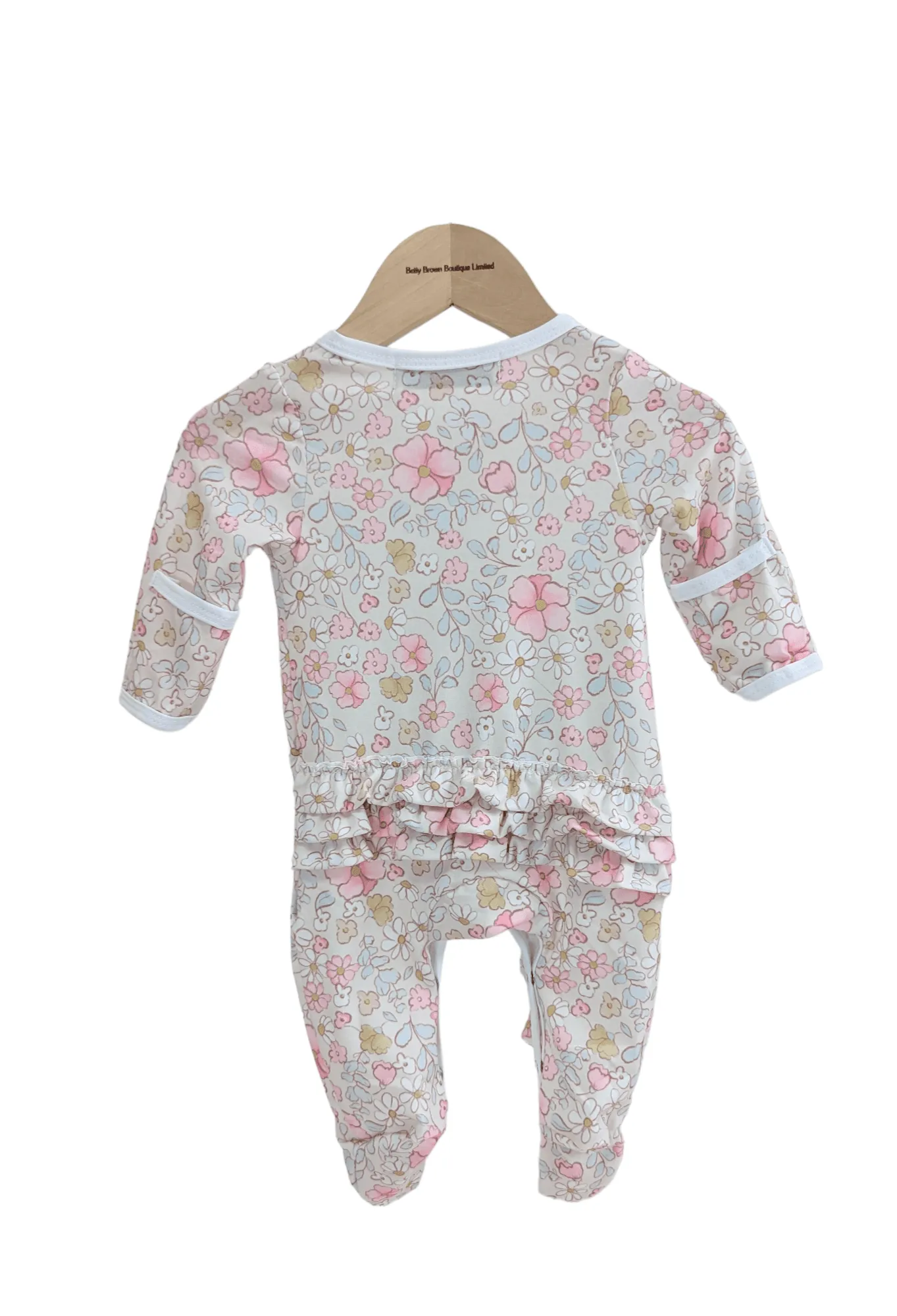 Ditsy Daisy Print Frill Detailed Sleepsuit