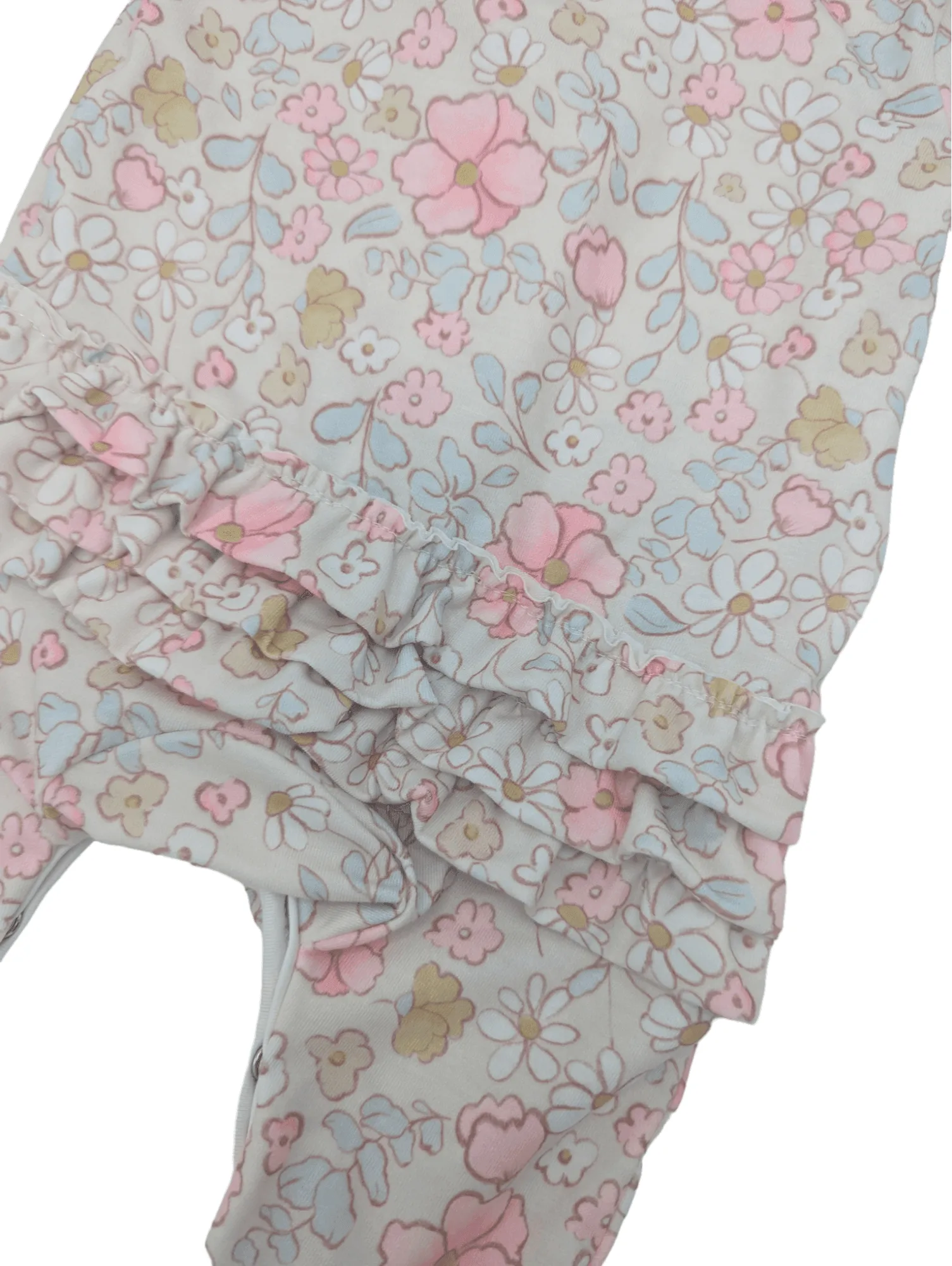 Ditsy Daisy Print Frill Detailed Sleepsuit