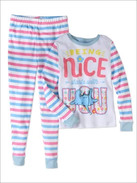 Dr. Seuss Horton Being Nice Starts With You Girls Pajama Sleepwear Set