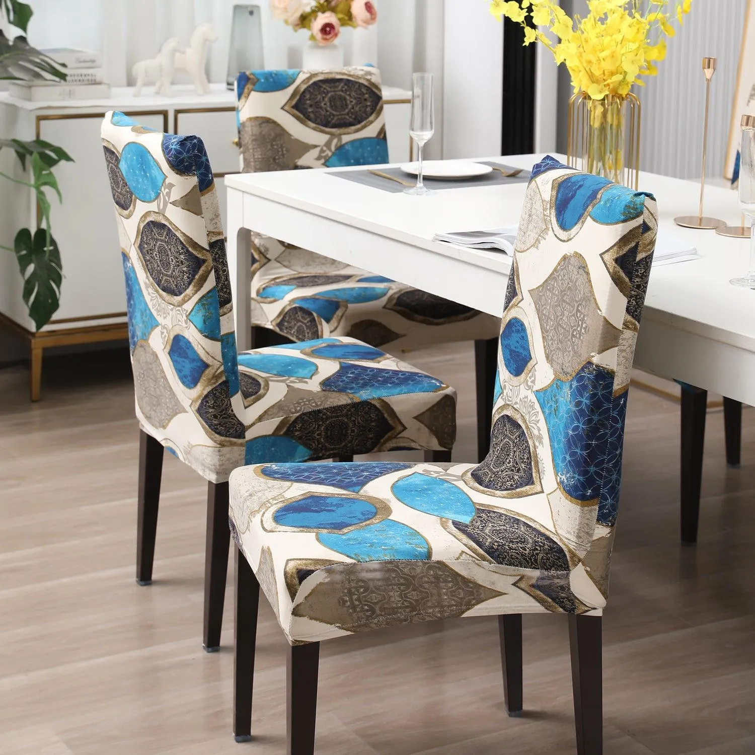 Elastic Stretchable Dining Chair Cover, Eqyptian Art