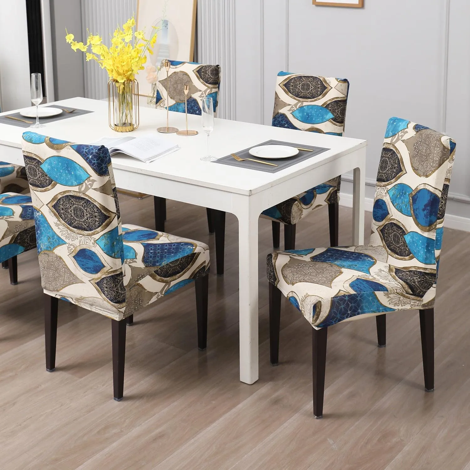 Elastic Stretchable Dining Chair Cover, Eqyptian Art