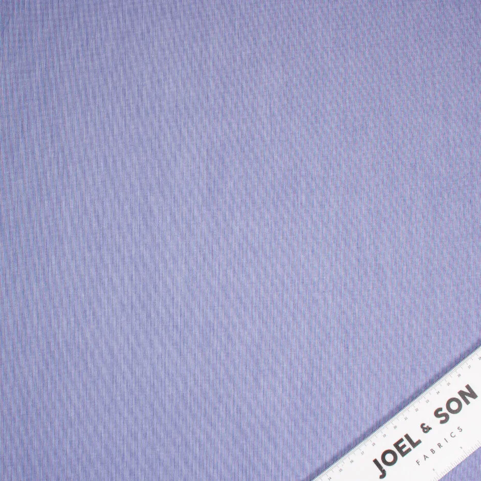 Fine Blue & White Striped Poplin Cotton Shirting