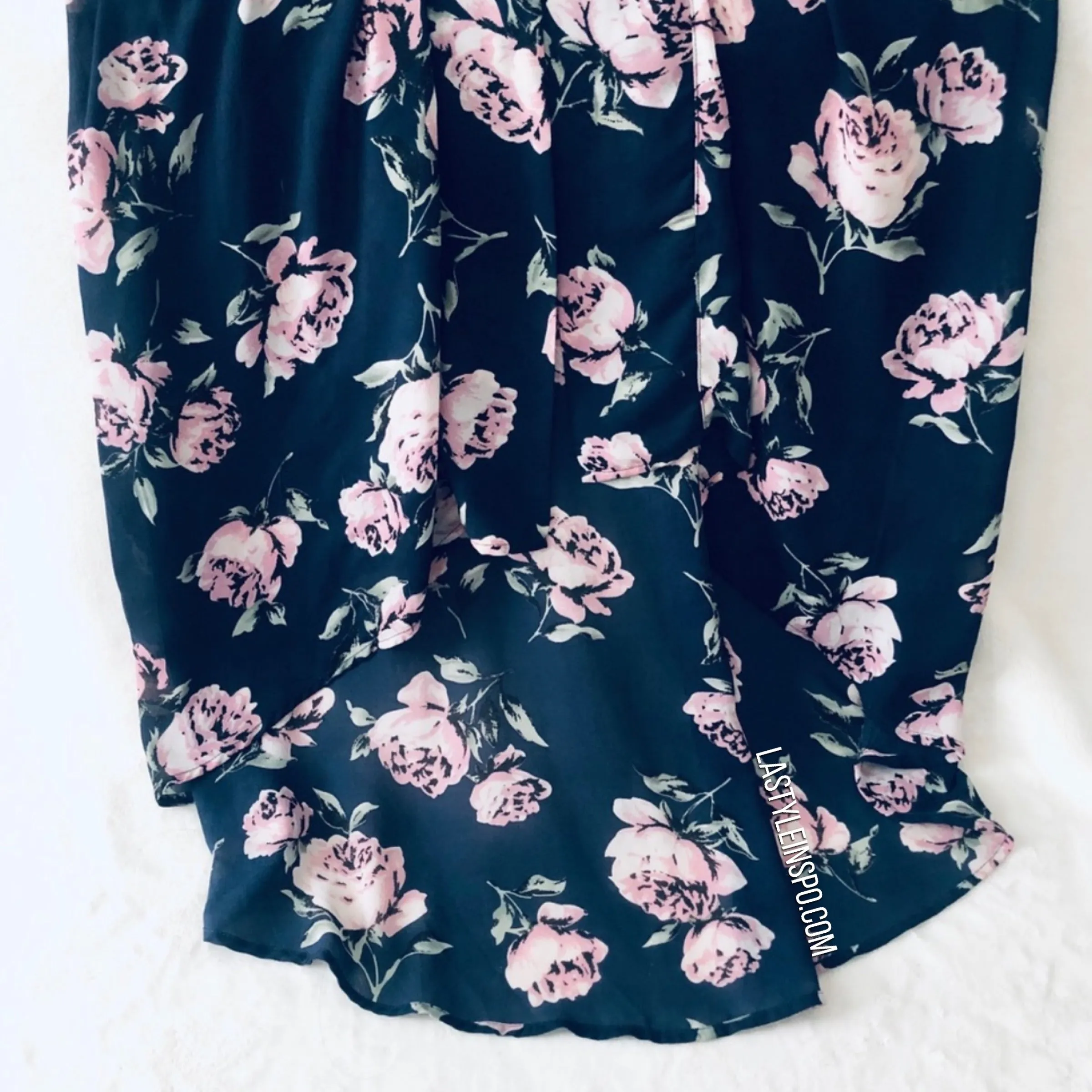 Floral Maxi Robe Blue Navy Pink Size S-M