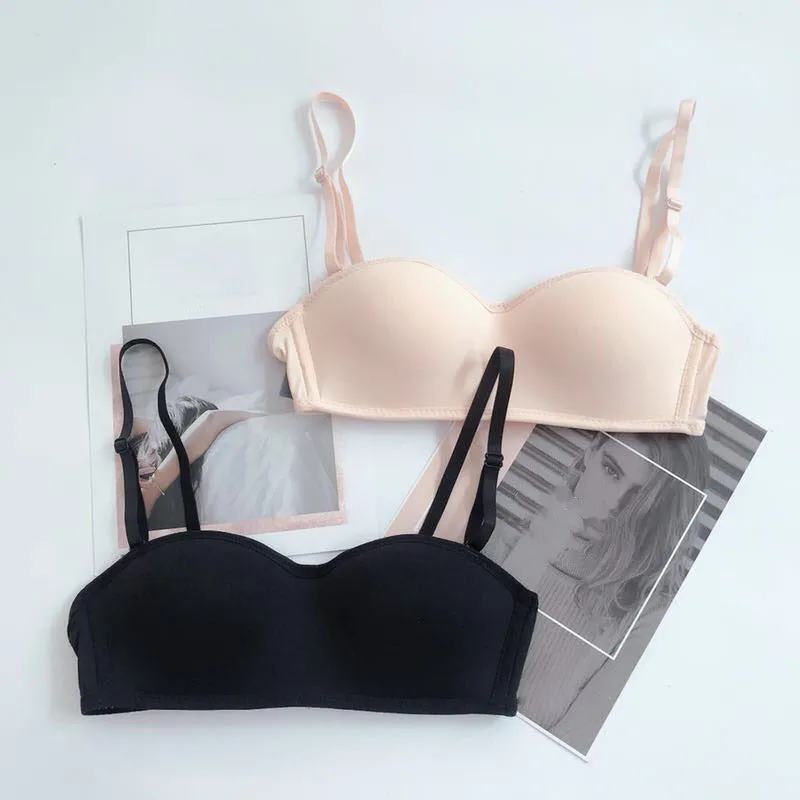 Gathered non-slip lingerie bra