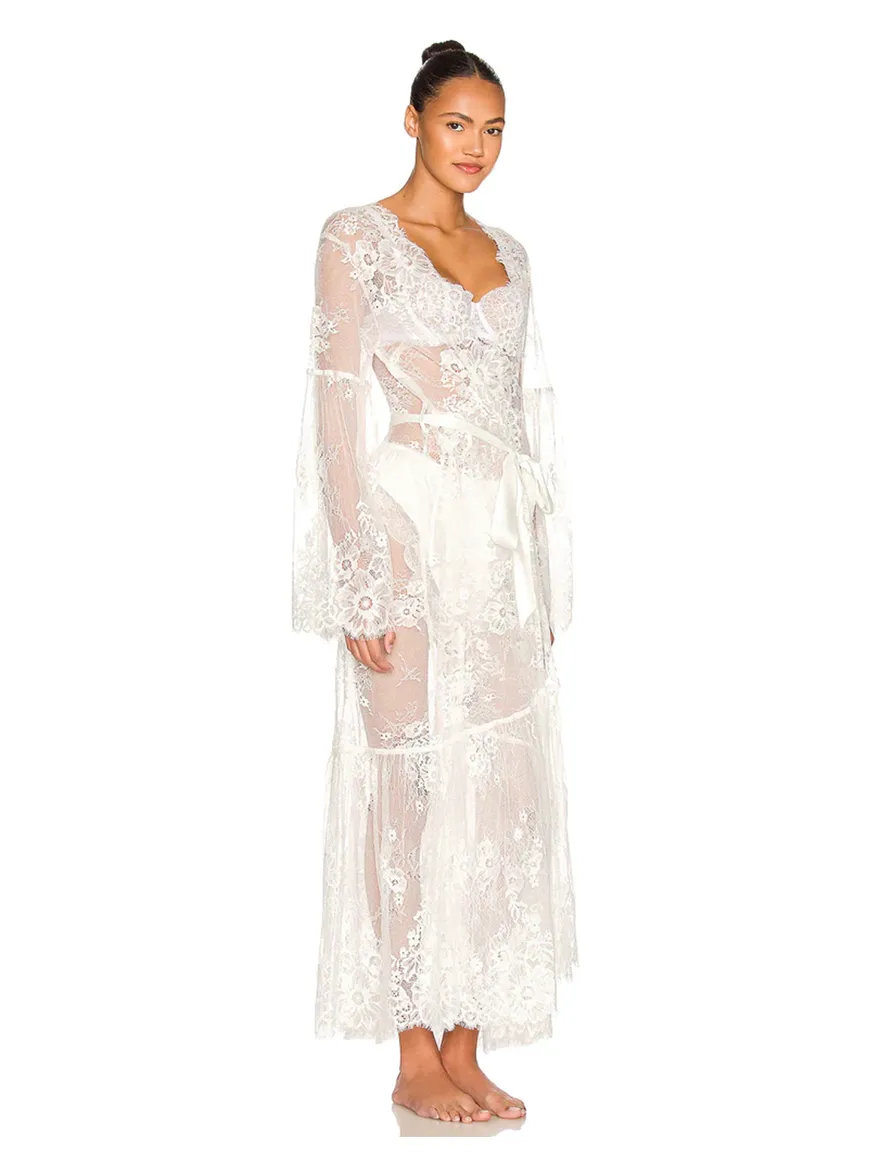 Georgina Long Lace Bridal Robe