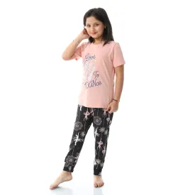 Girls' 'Love To Dance' Pajama Set - Simon and Black Ballet Print Sleepwear