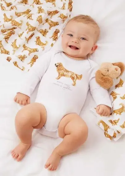 Golden Dog Bodysuit & Bib Set