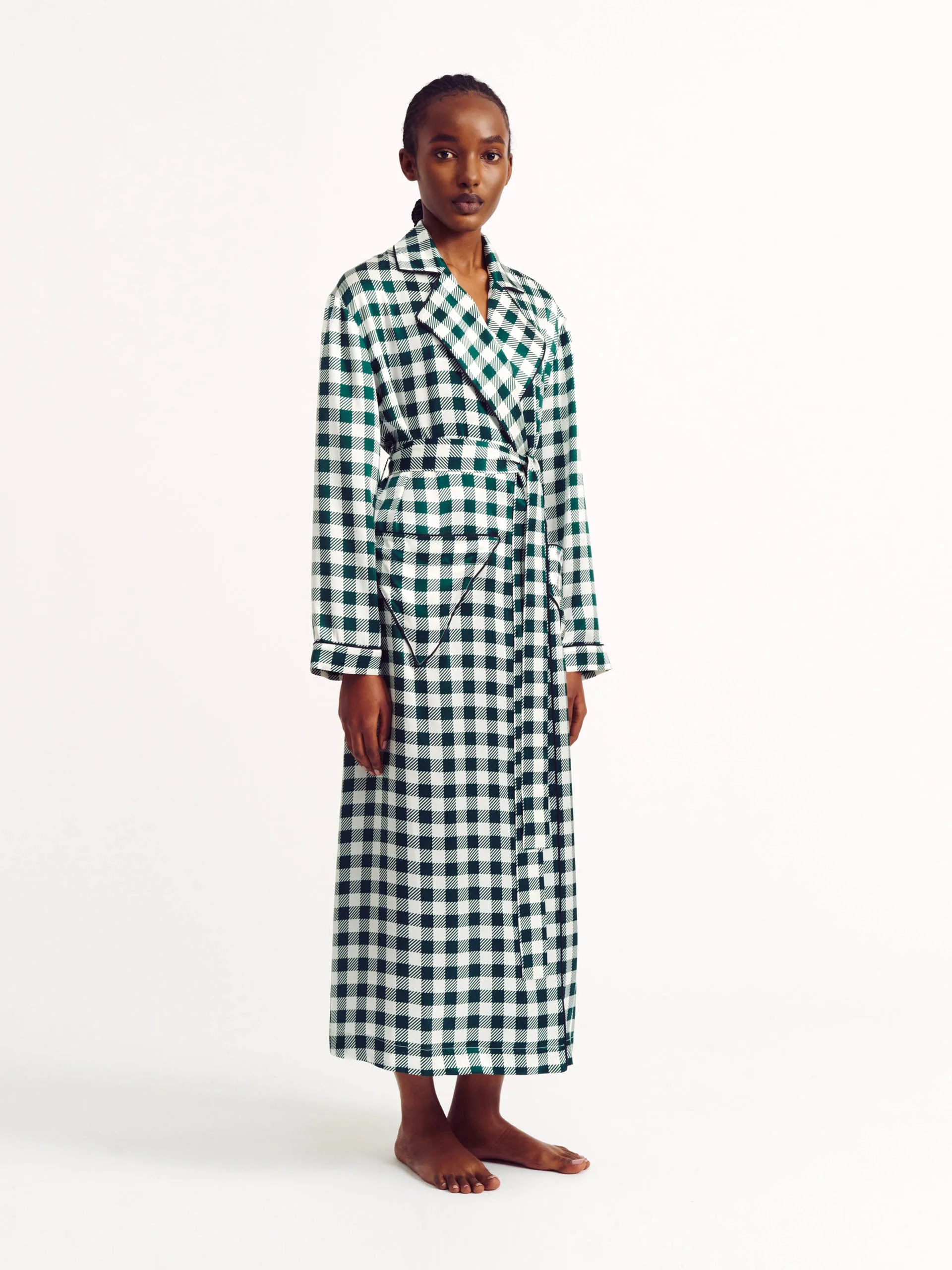 Green gingham Amana robe