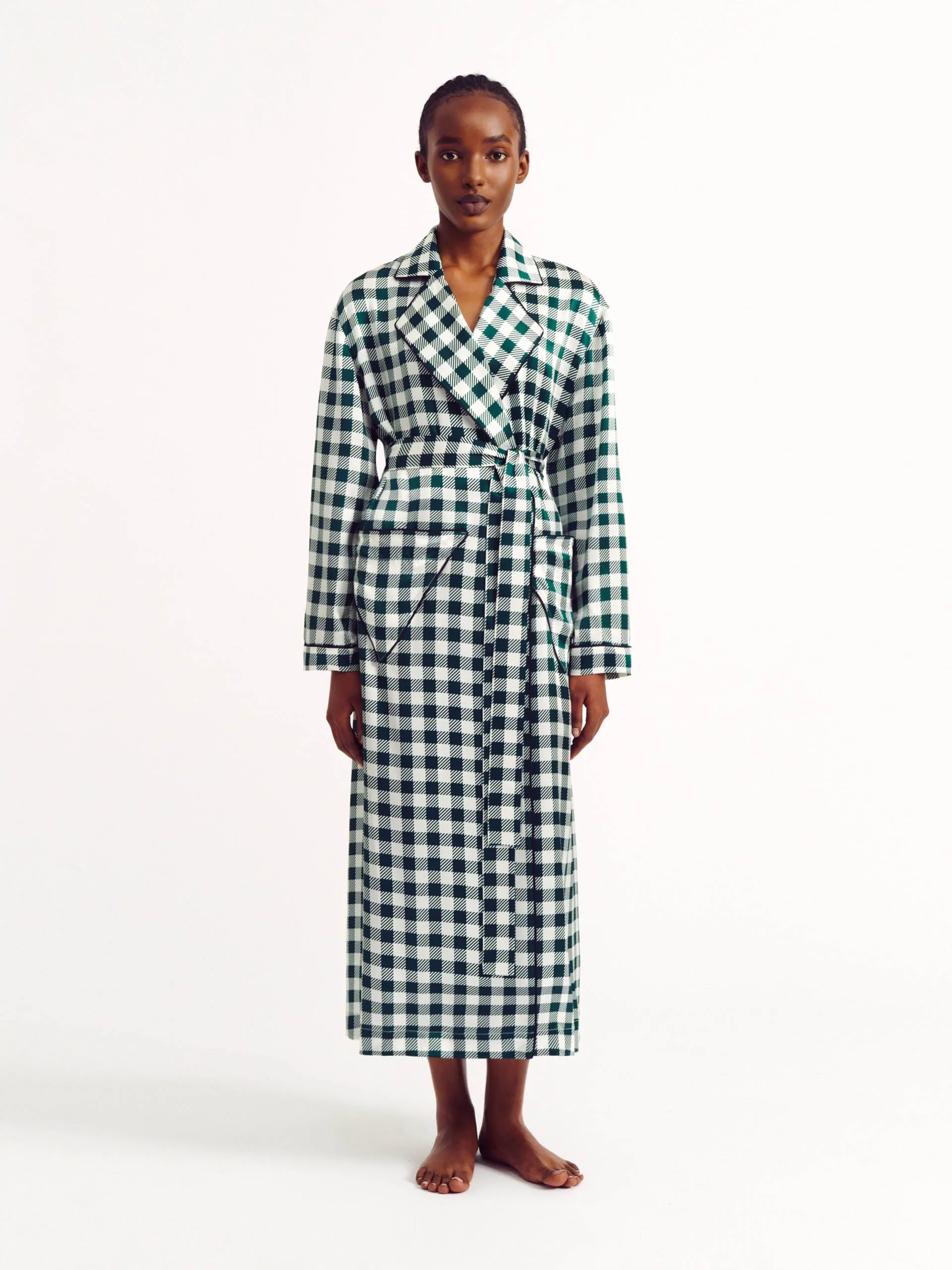 Green gingham Amana robe