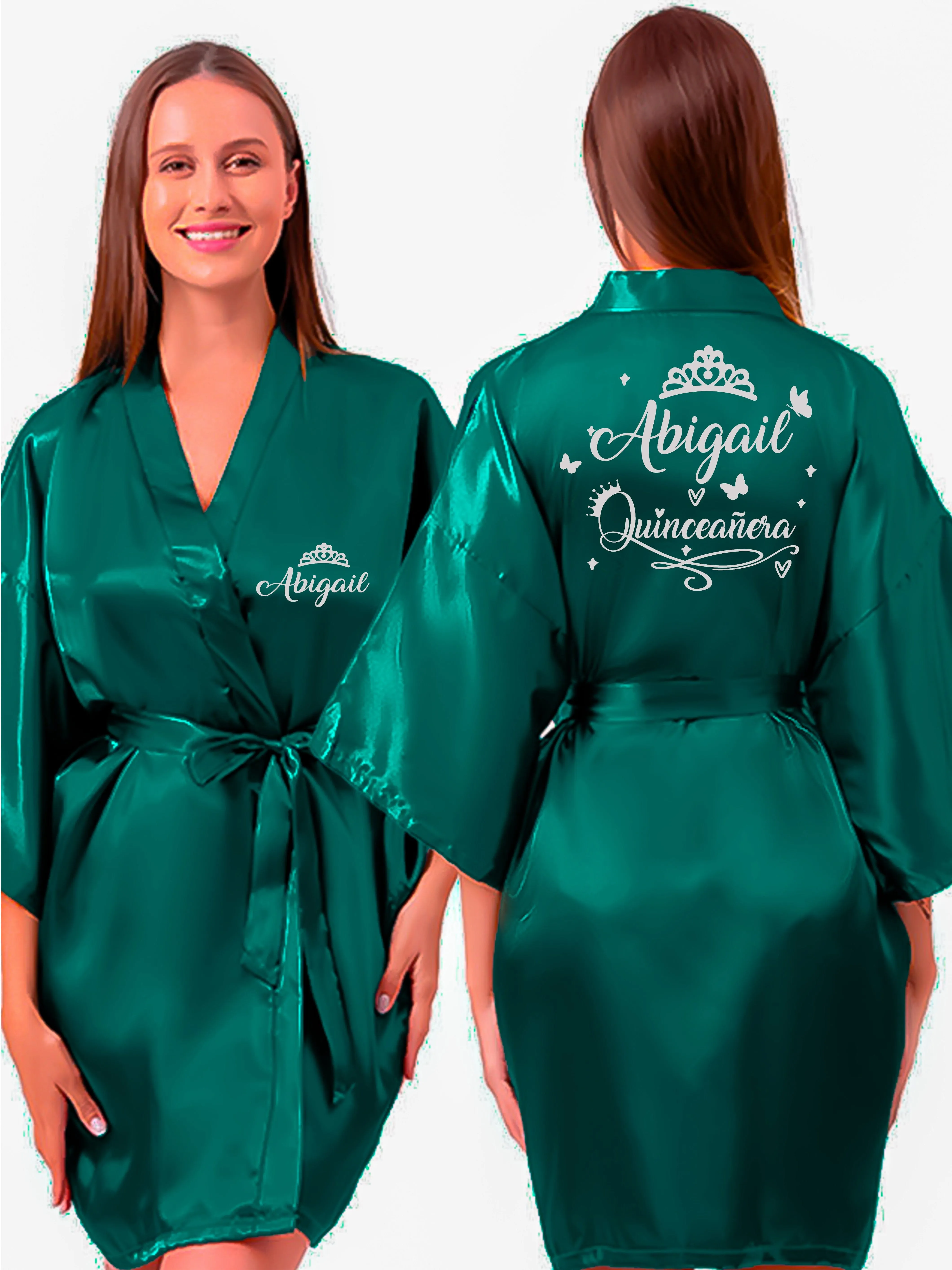 Green with Silver robe for quinceanera