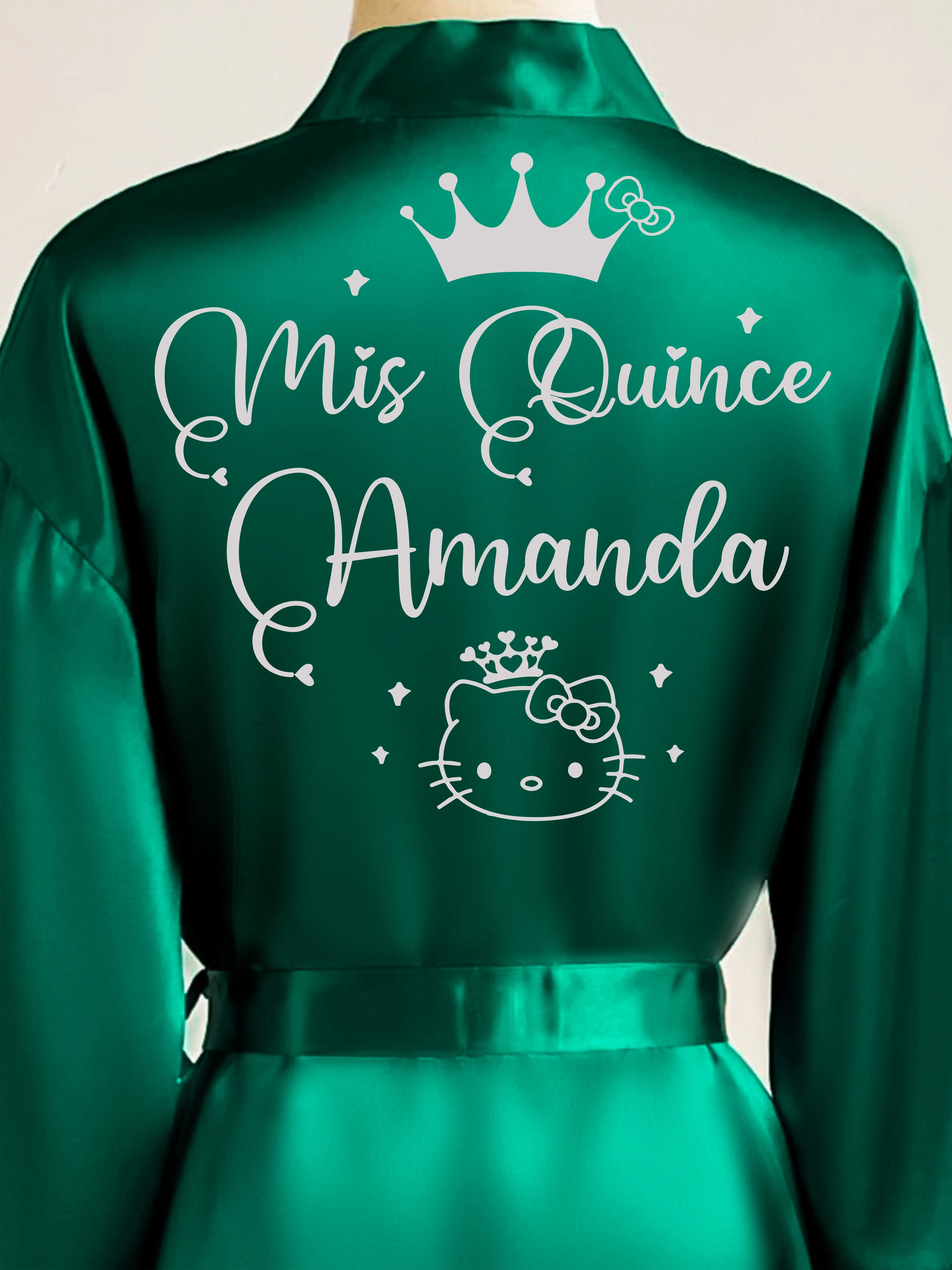 Green with Silver robe for quinceanera