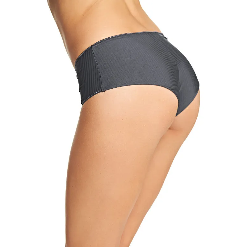 Idol Graphite Grey Pin Stripe Hipster Short - Freya