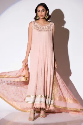 Insia Sohail - Sherry - Peach - Chiffon - 2 Piece