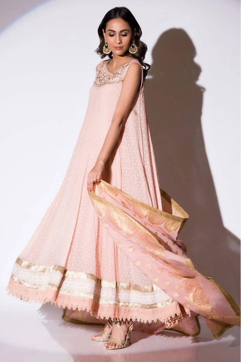 Insia Sohail - Sherry - Peach - Chiffon - 2 Piece