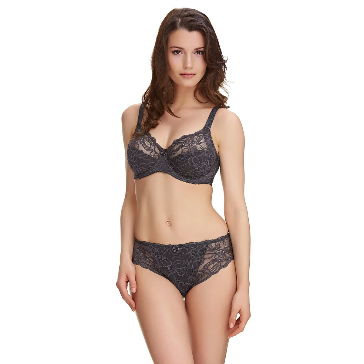 Jacqueline Lace Slate Grey Brief Panty - Fantasie