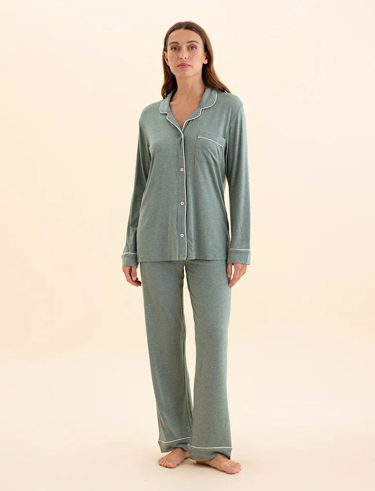 Kate Modal Soft Full Length PJ Set Moss