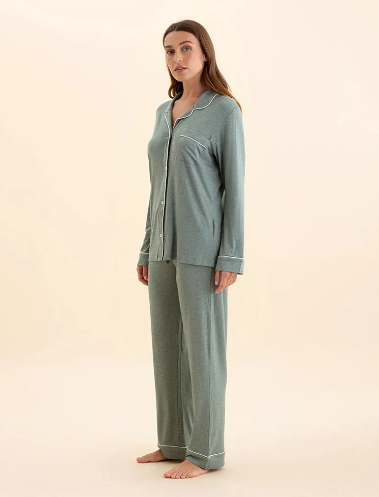 Kate Modal Soft Full Length PJ Set Moss