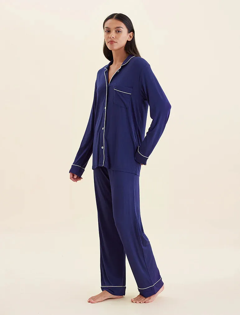 Kate Modal Soft Full Length PJ Set Navy