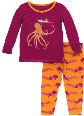 KicKee Pants Apricot Octopus L/S Pajama Set