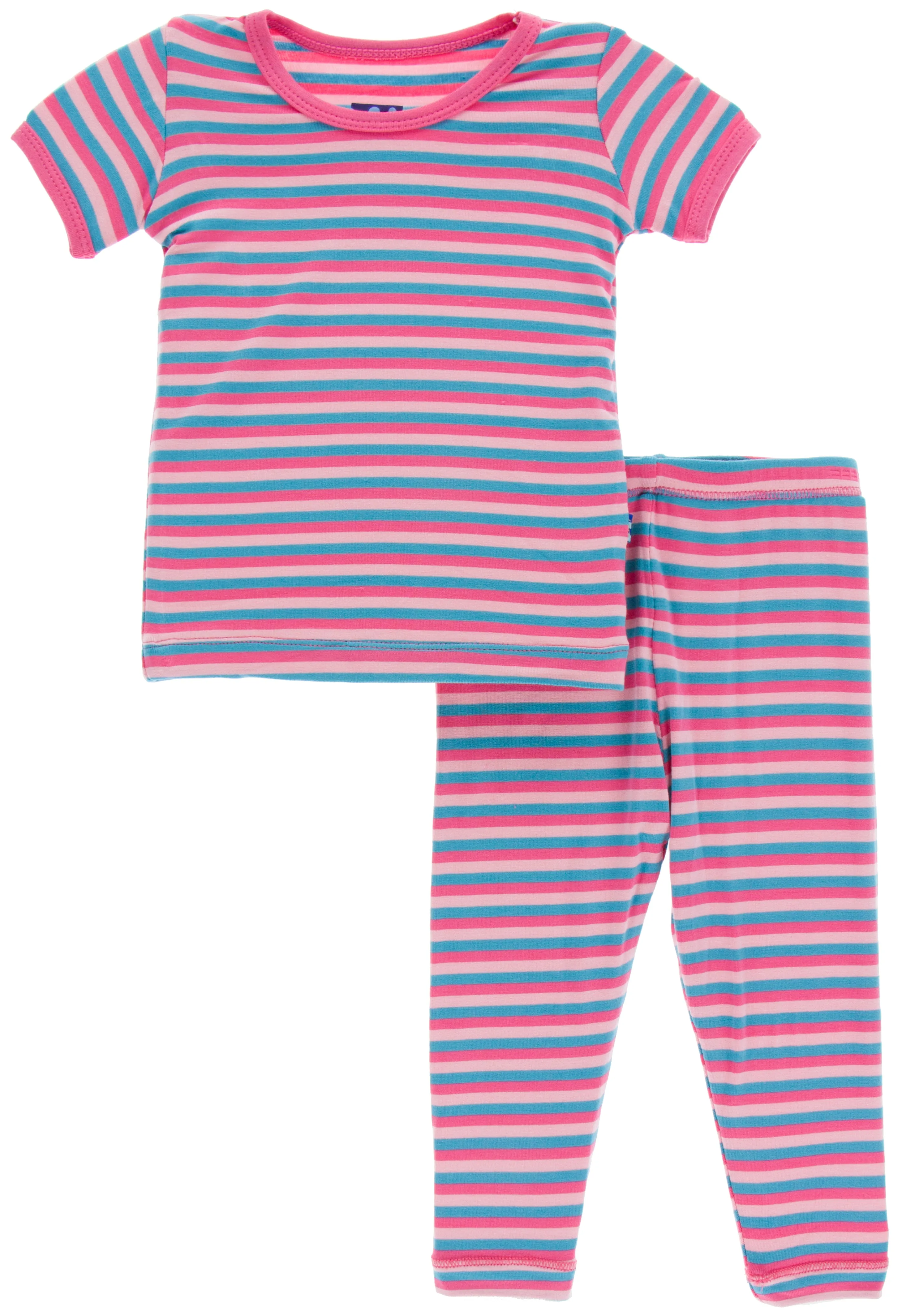 KicKee Pants Flamingo Anniversary Stripe Short Sleeve Pajama Set