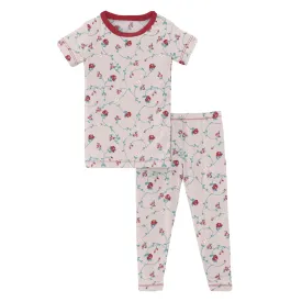 KicKee Pants Macaroon Floral Vines S/S Pajama Set