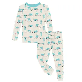 KicKee Pants Natural Tangled Kittens L/S Pajama Set