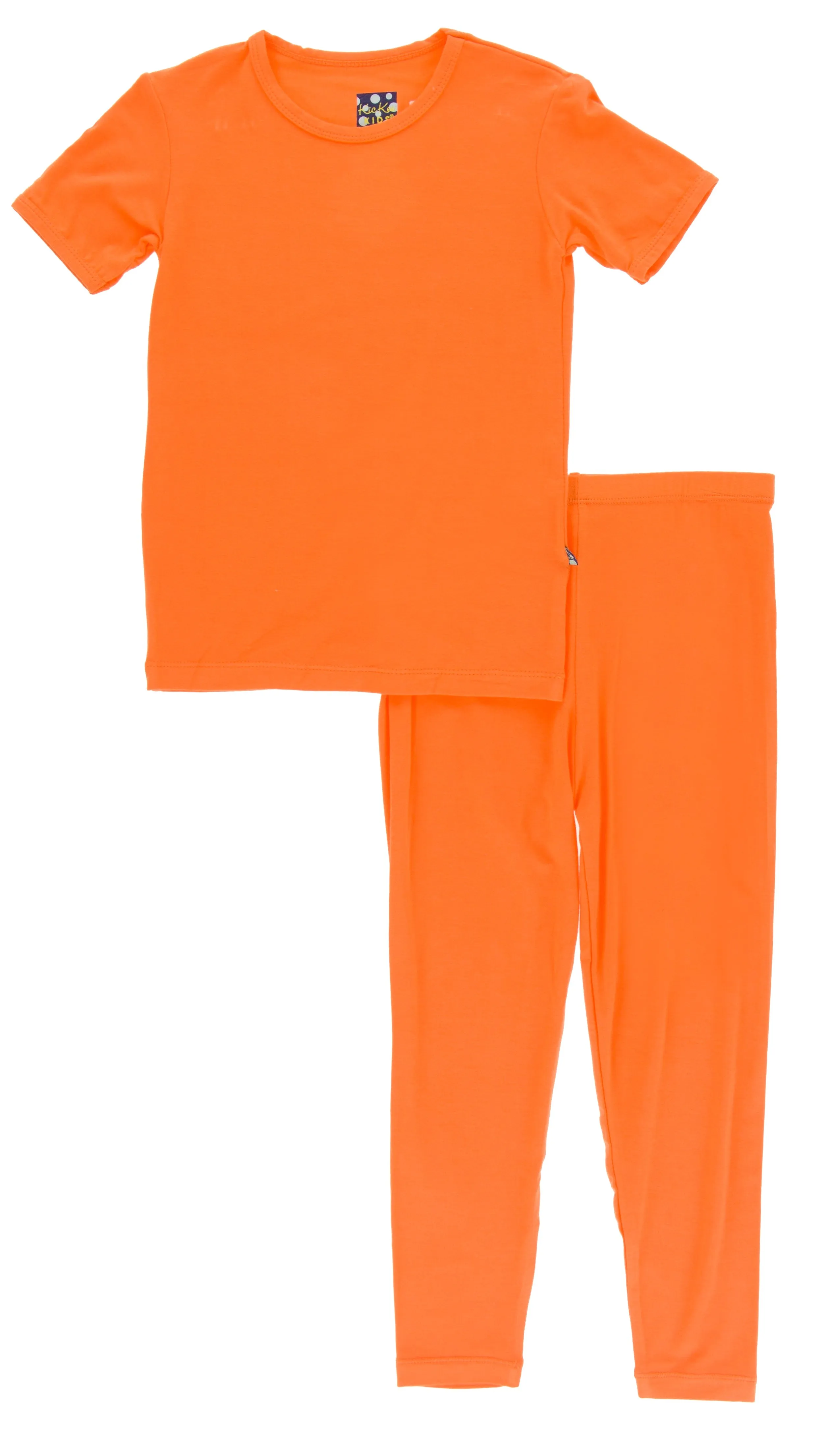 KicKee Pants Solid Nectarine S/S Pajama Set with Pants