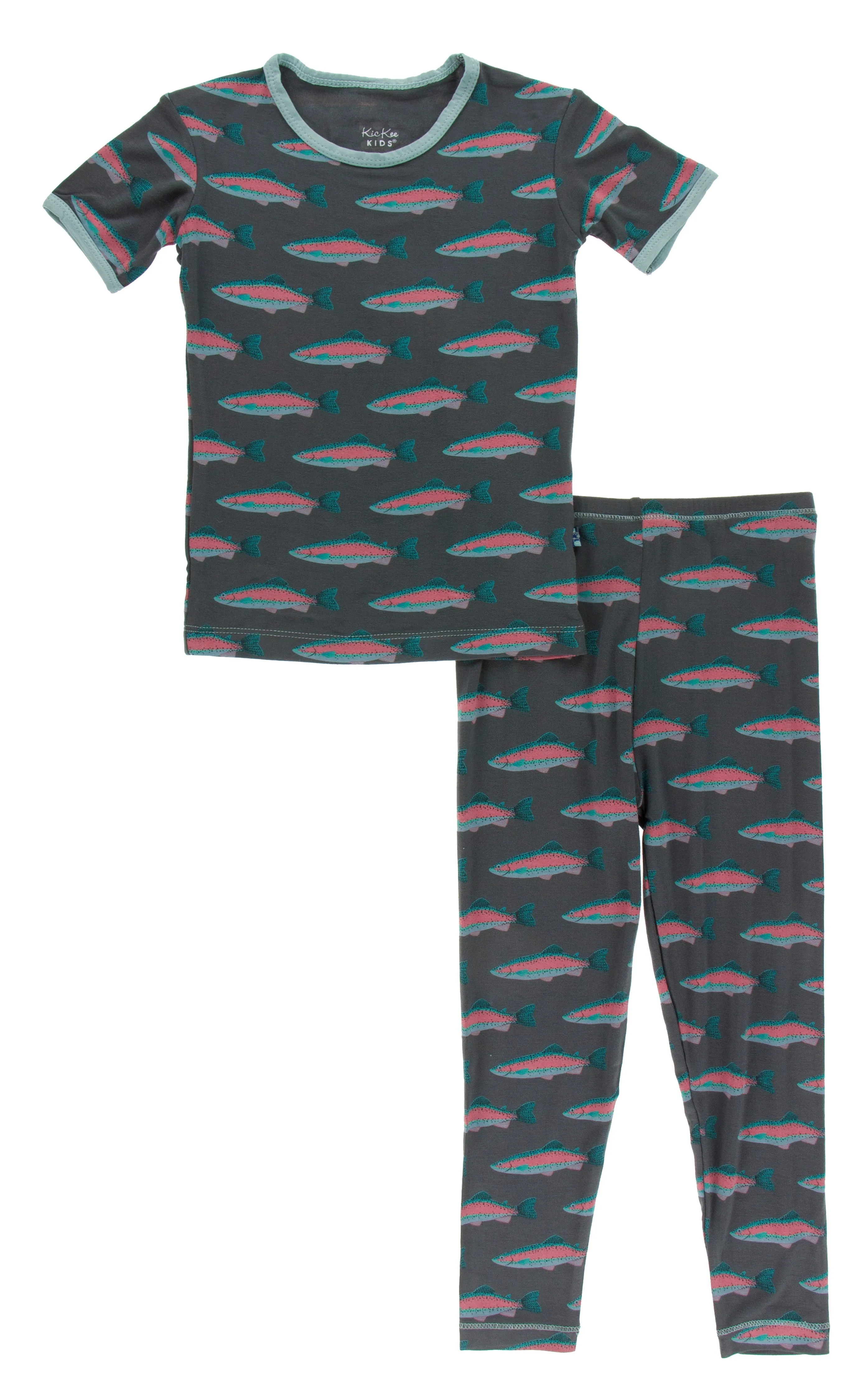 KicKee Pants Stone Rainbow Trout S/S Pajama Set w/Pants