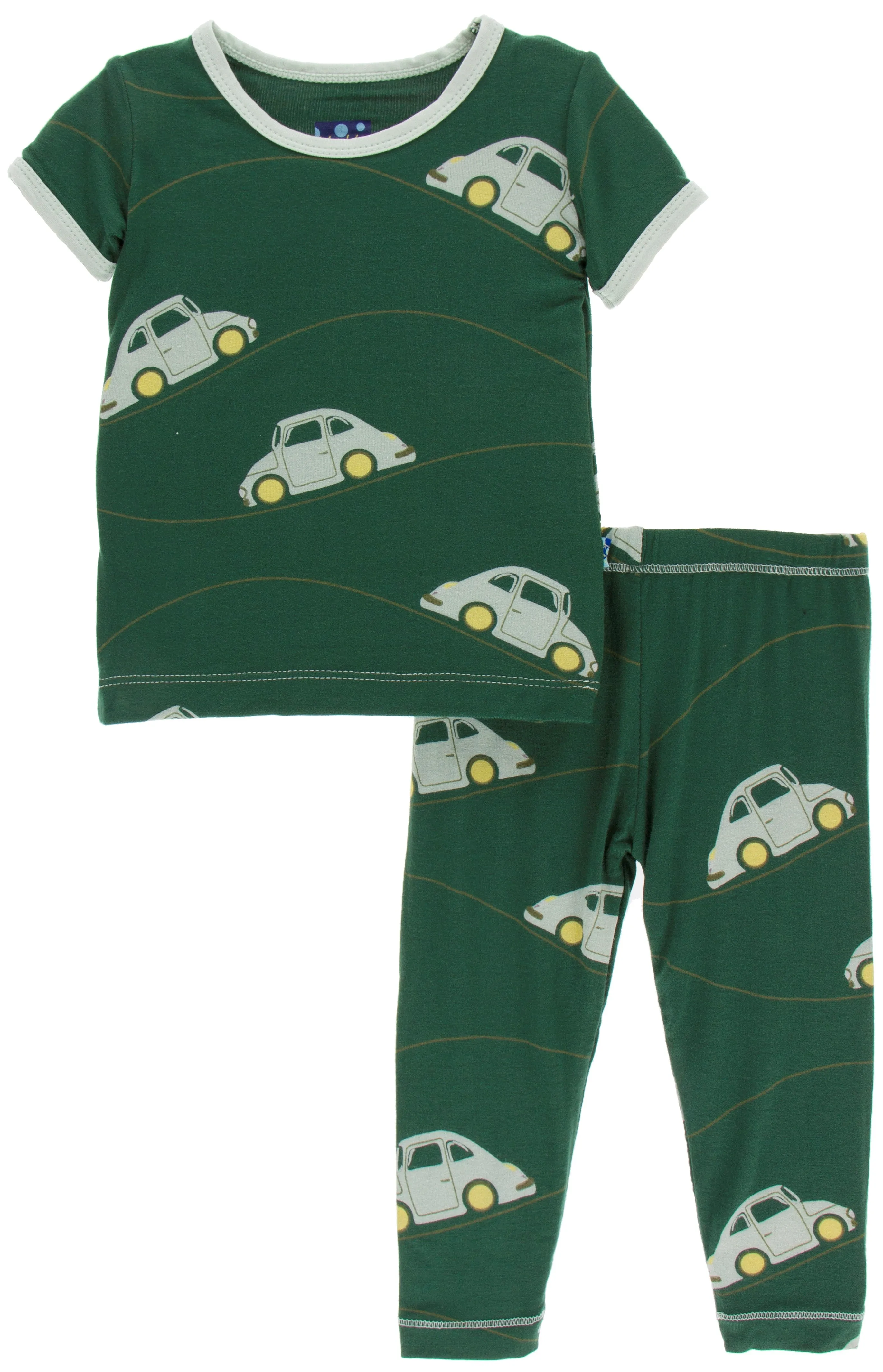 KicKee Pants Topiary Italian Car S/S Pajama Set with Pants