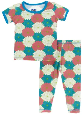 KicKee Pants Tropical Flowers S/S Pajama Set with Pants