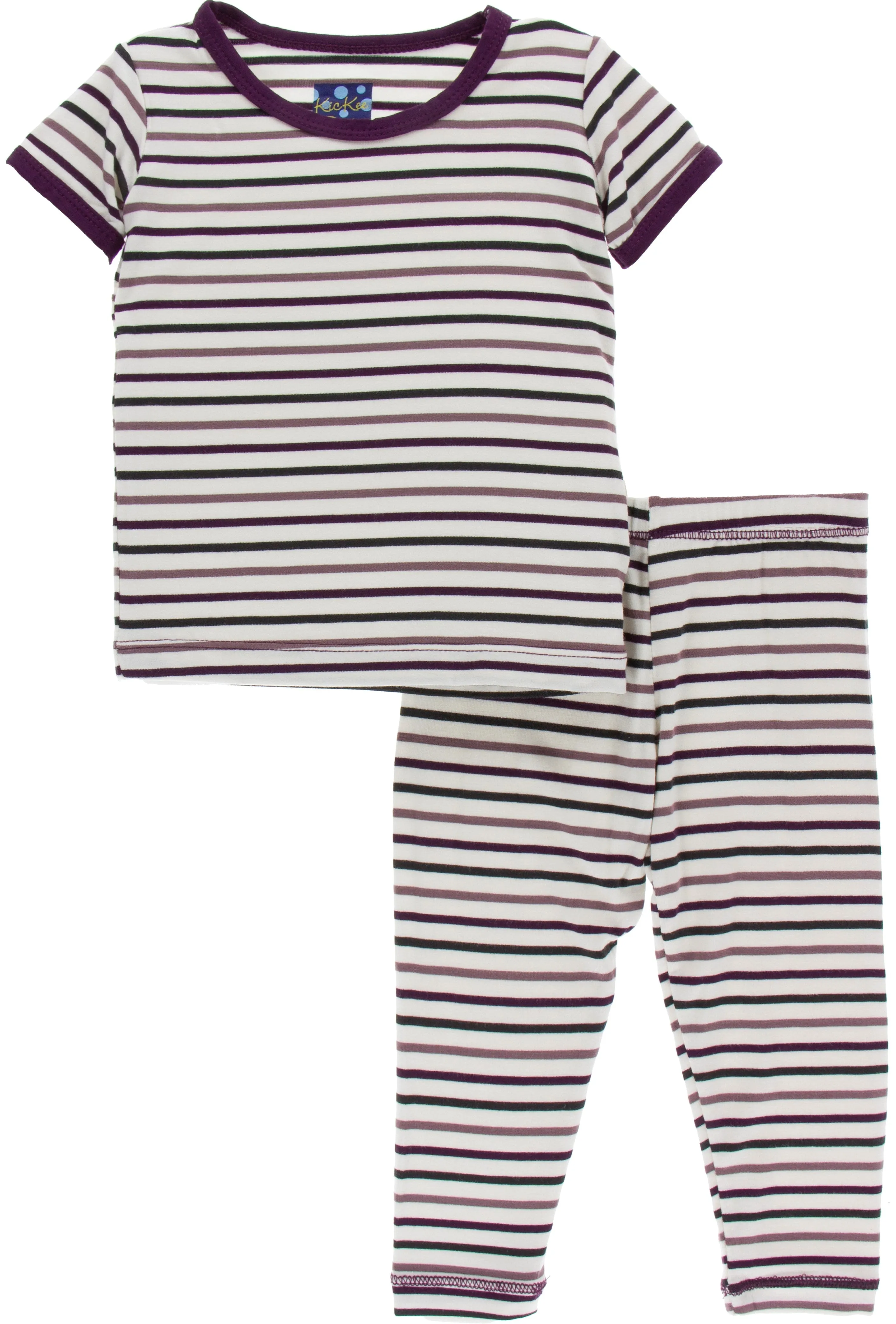 KicKee Pants Tuscan Vineyard Stripe S/S Pajama Set with Pants