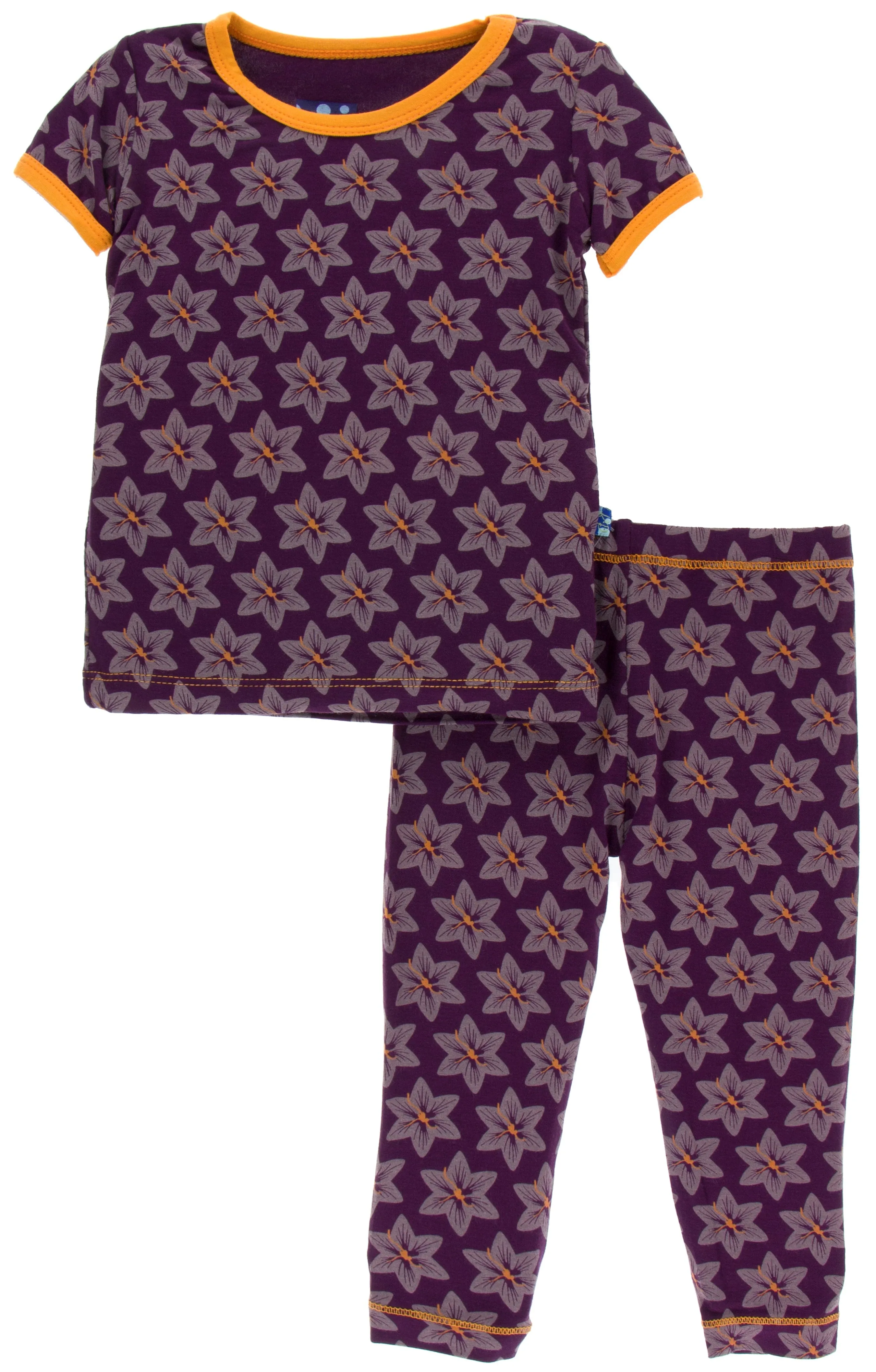 KicKee Pants Wine Grapes Saffron S/S Pajama Set with Pants