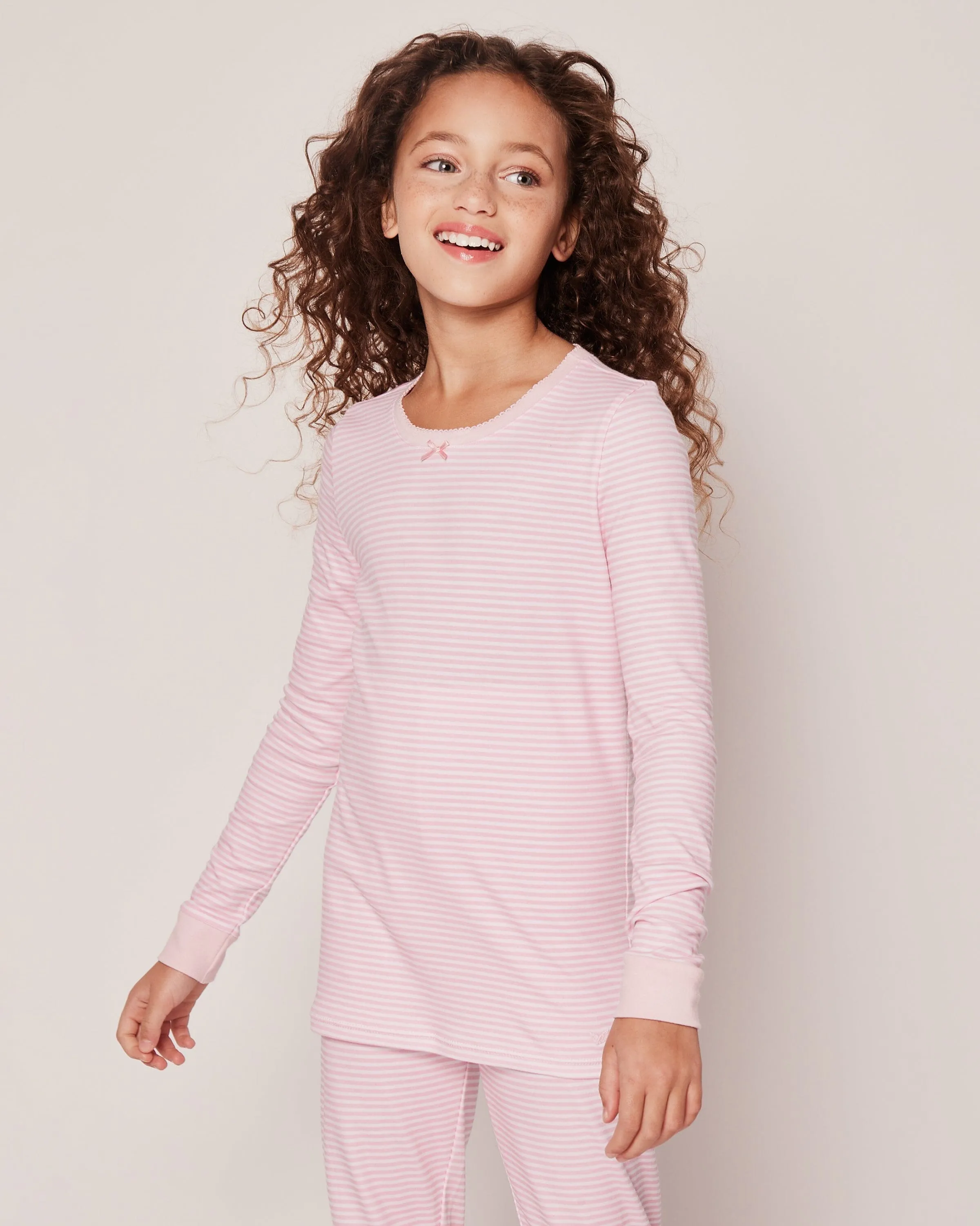 Kid's Pima Snug Fit Pajama Set | Pink Stripes