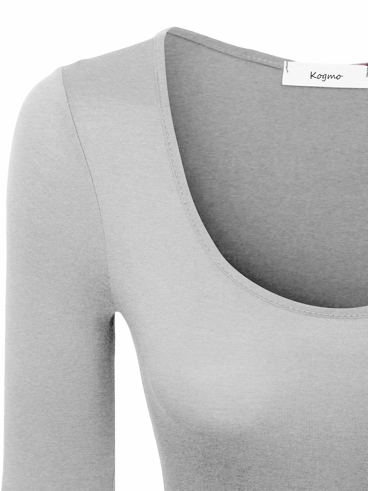 KOGMO Women's Round Neck Long Sleeve Bodysuit Leotard Made in USA