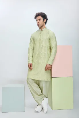 Lace Embroidered Kurta With Pajama