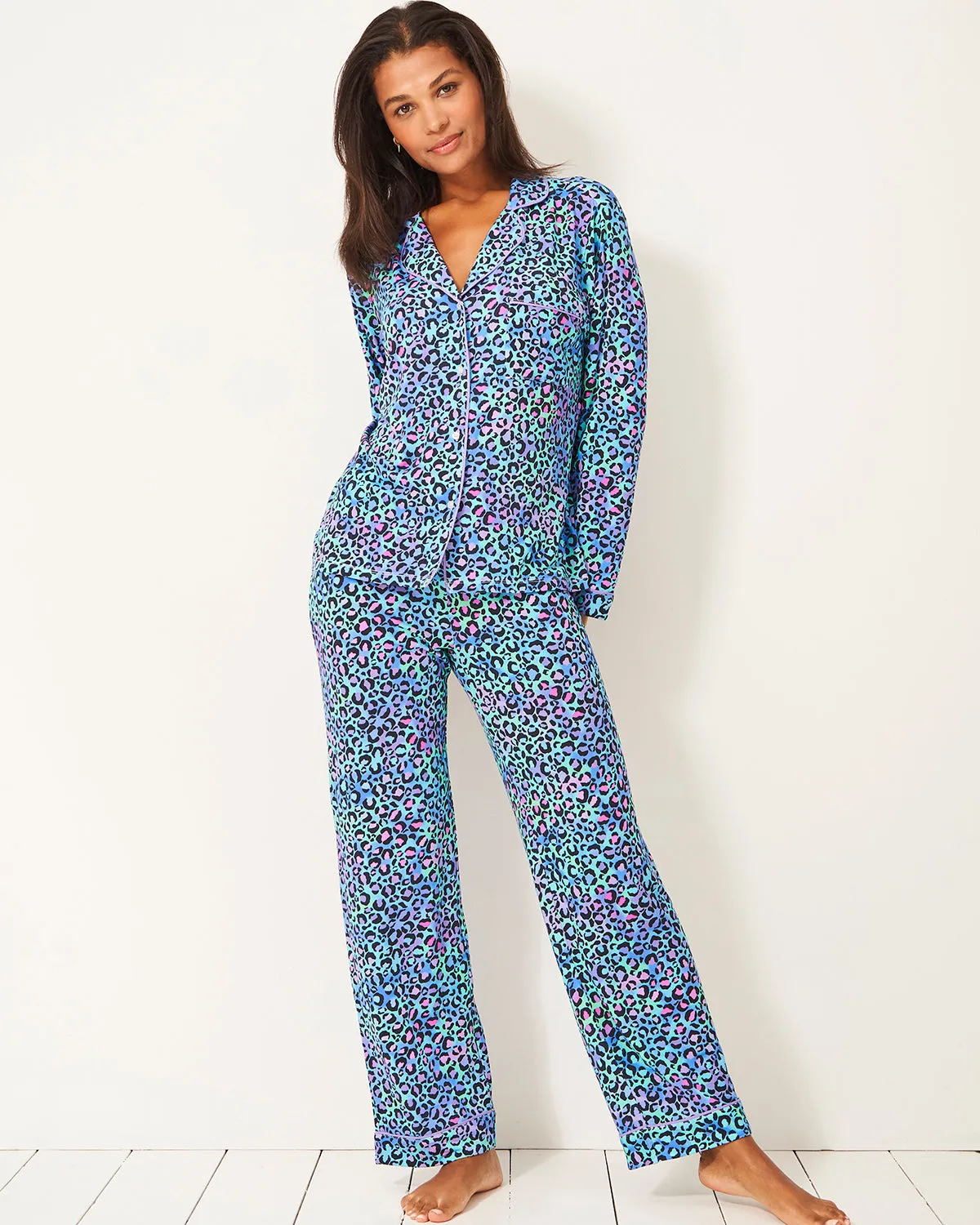 Long Pajama Set - Galaxy Leopard