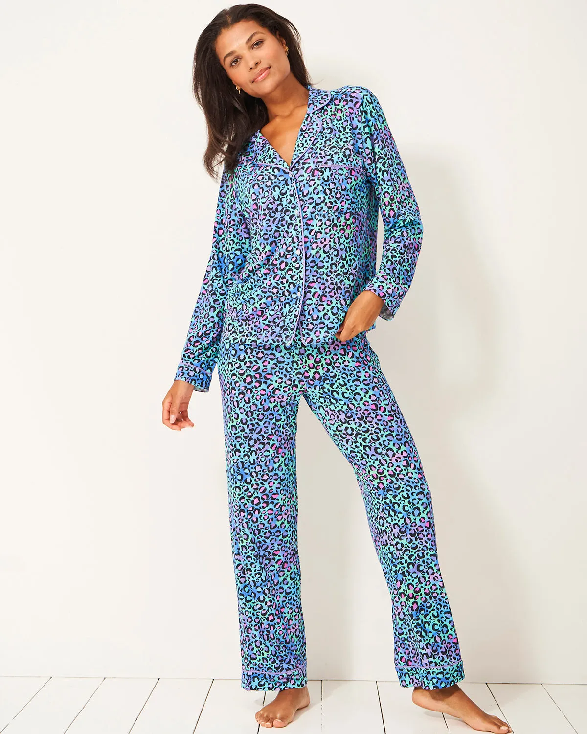 Long Pajama Set - Galaxy Leopard