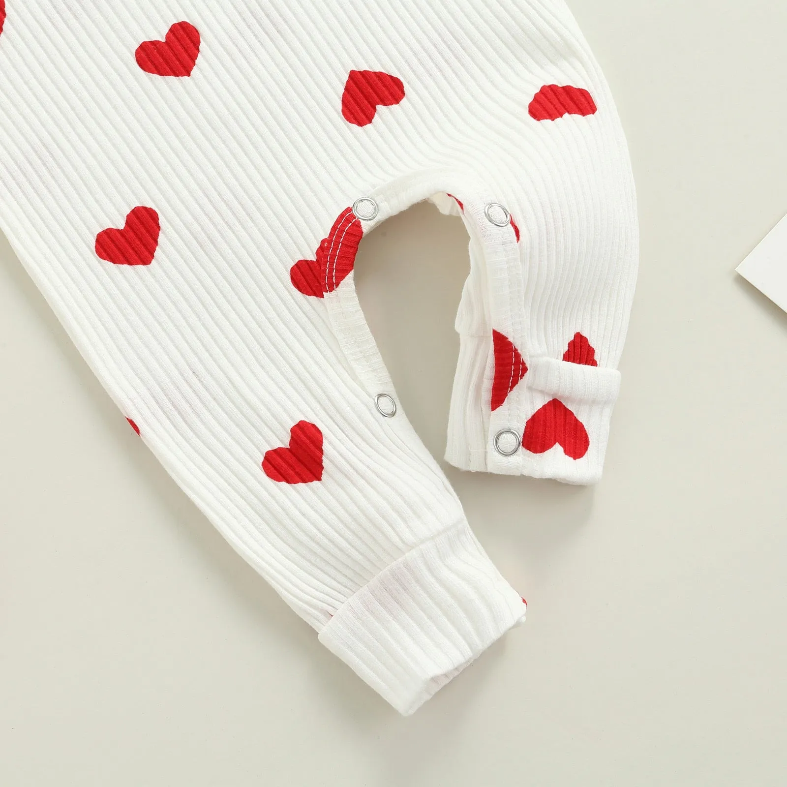 Loveheart - Baby Girls Bodysuit - White & Red